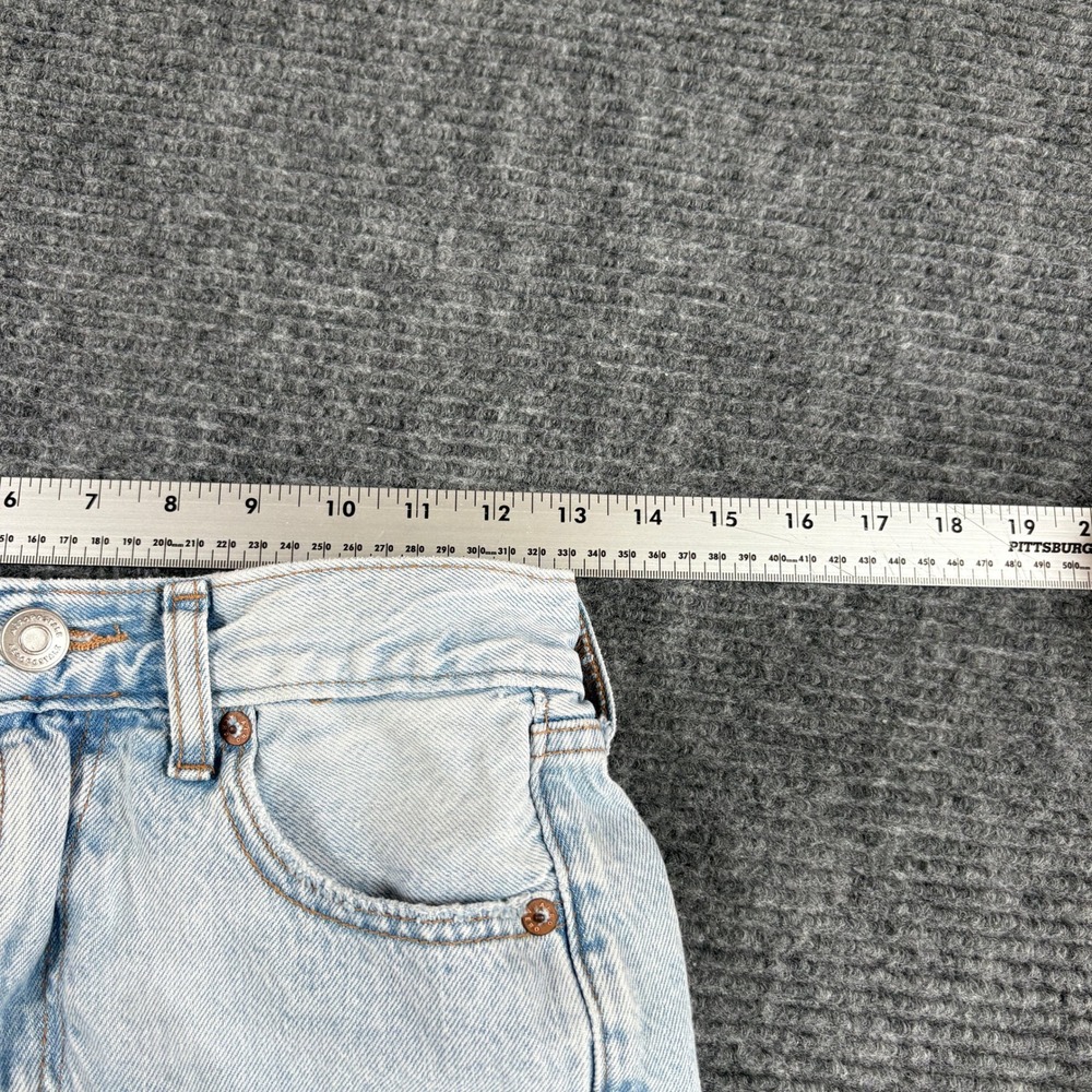 Aeropostale High Rise Baggy Jeans Womens 0 Reg Light Wash Blue 100% Cotton 90s - Picture 3 of 9
